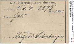 Etiketten zu Gold (NHMW-MIN-Aa2535)